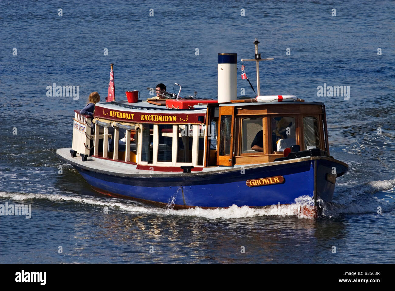 The Riverboat Grower ferries passengers on  Melbourne`s Yarra River Melbourne Victoria Australia. Stock Photo